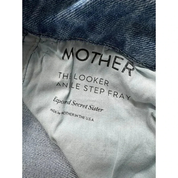 MOTHER The Looker Ankle Step Fray Jeans Exposed Secret Sister Sz 27 Made in USA - Picture 11 of 16